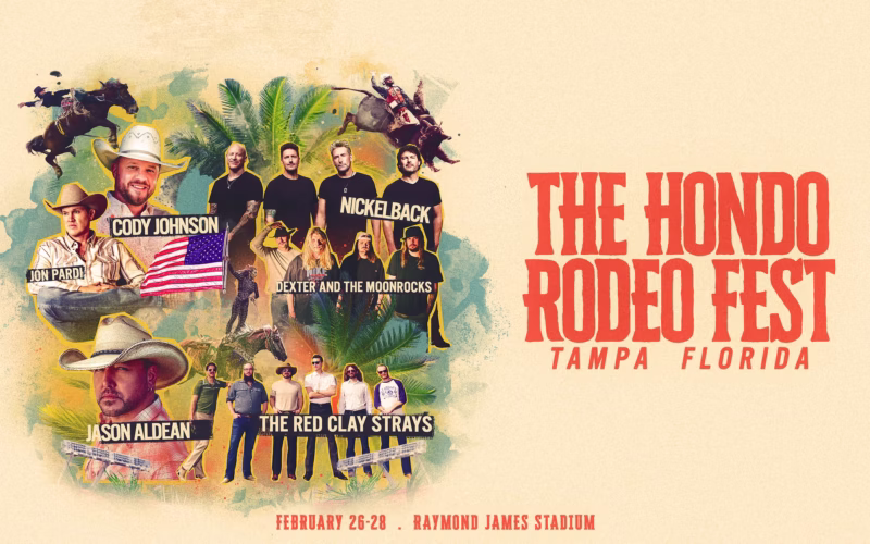 Hondo Rodeo Fest in Tampa featuring Cody Johnson, Jason Aldean, and Nickelback